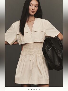 Anthropologie Mare Mare Utility Short sleeve mini shirt dress